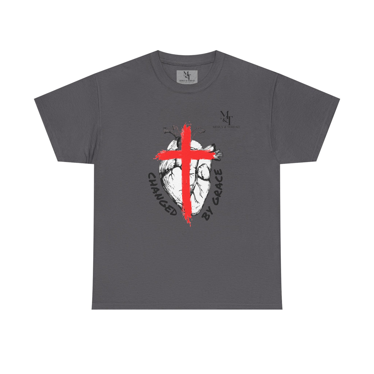 Changed by Grace Christian T-Shirt — Red Cross Faith Tee