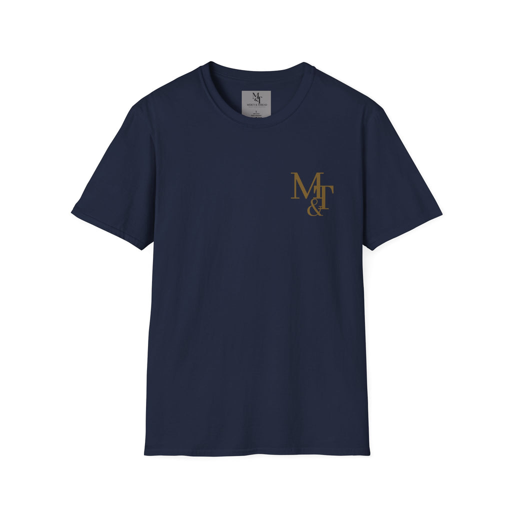 Monogram MT& Stylish Logo T‑Shirt — Minimal Gold Chest Emblem