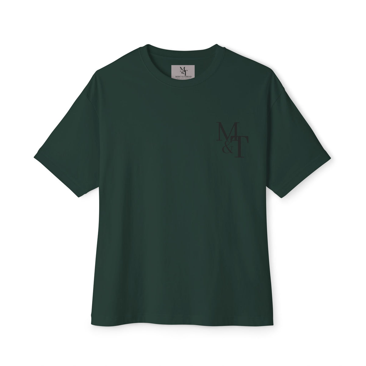 Greater is He Tee — Oversized Boxy T-Shirt (M&T Logo)