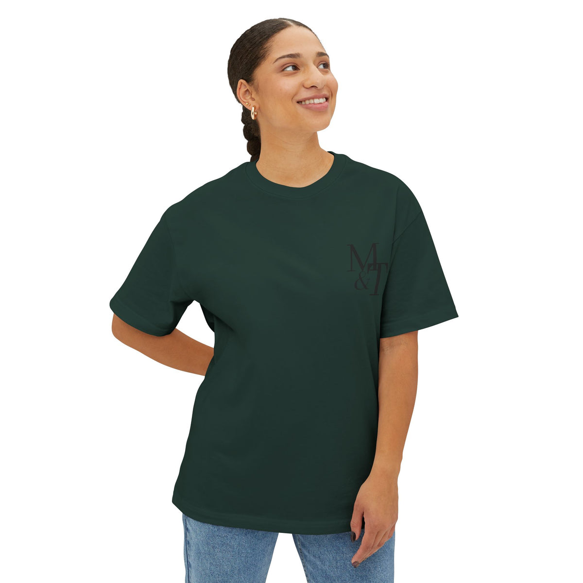 Greater is He Tee — Oversized Boxy T-Shirt (M&T Logo)