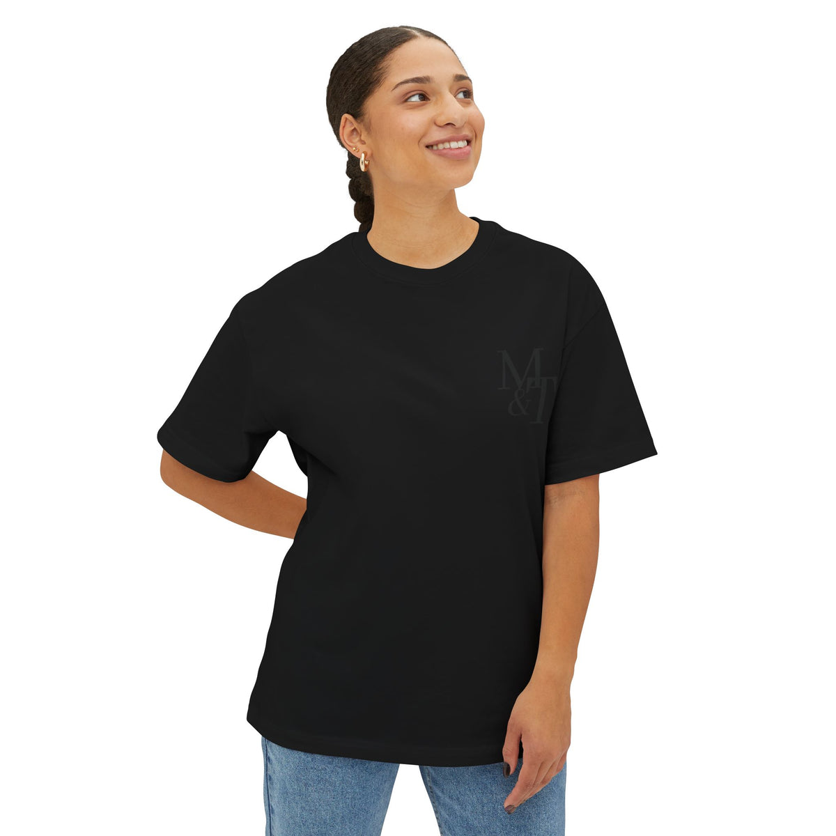 Greater is He Tee — Oversized Boxy T-Shirt (M&T Logo)
