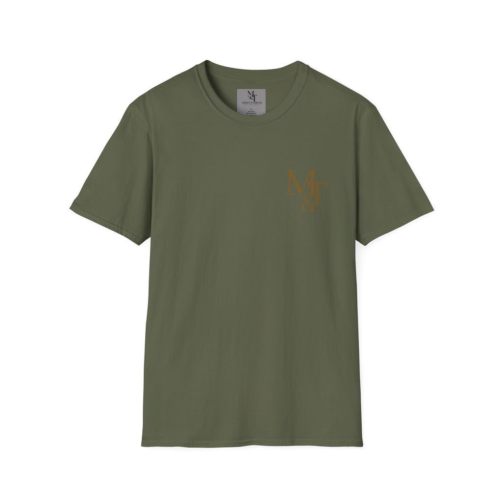 Monogram MT& Stylish Logo T‑Shirt — Minimal Gold Chest Emblem